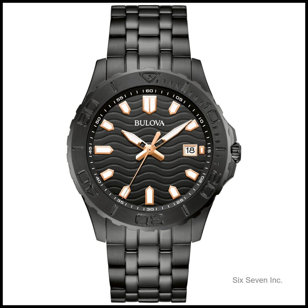 Sport Watch Dive Style Stainless Steel Bracelet Luminous Markers Classic Retro